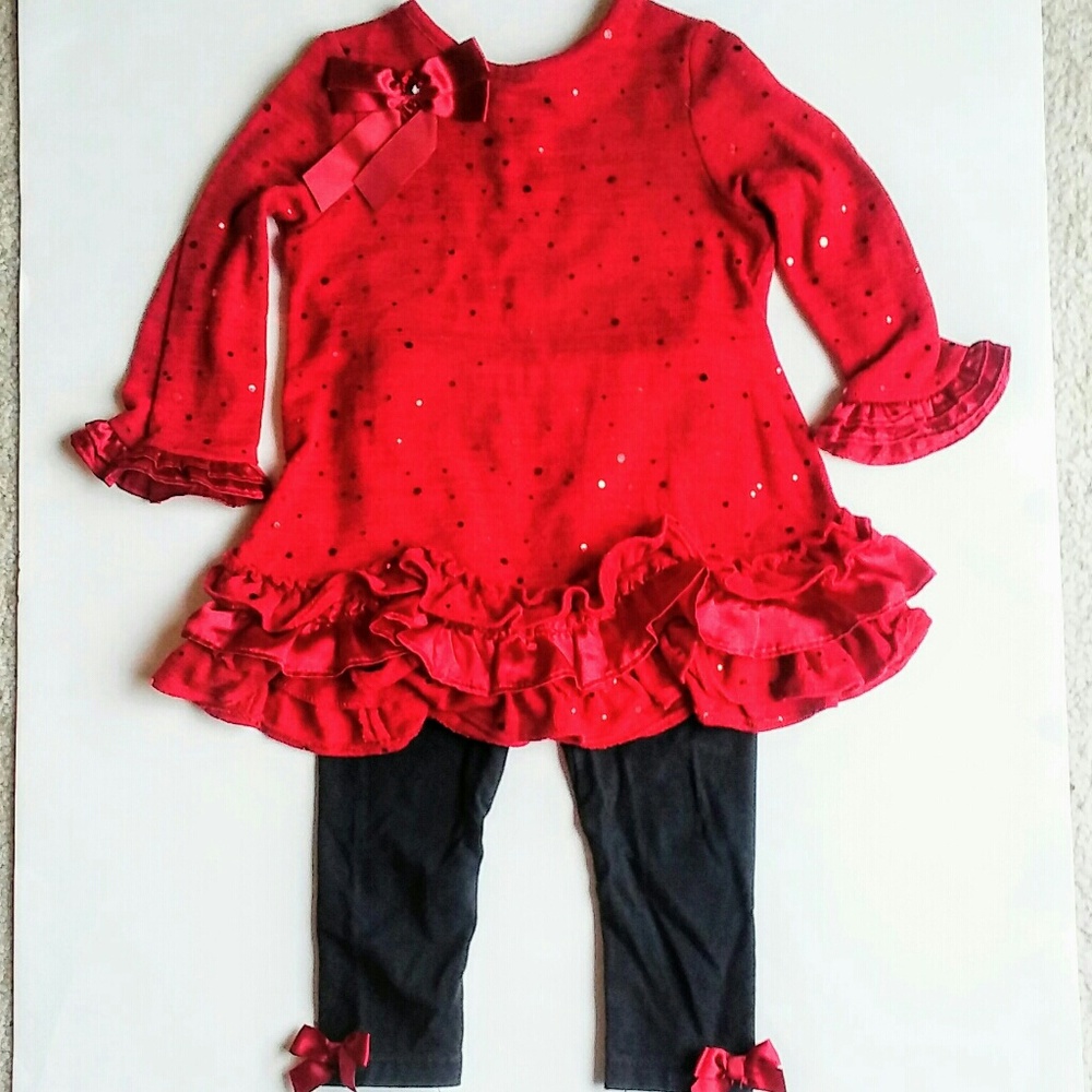 Sparkle ruffle outfit (sz 18mo)